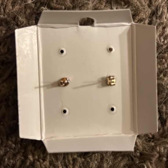 Sterling Silver Pink Heart Stud Earrings - Picture 2 of 2